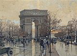 Eugene Galien-laloue Famous Paintings - The Arc de Triomphe, Paris